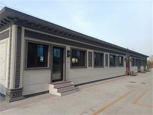 北京房山某單位大院外墻水包砂仿石漆涂裝